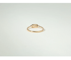 Bague à trois pierres en diamant, diamant de laboratoire ou naturel, or massif, or rose, bijoux minimalistes empilables, cadeau - Product Image 3