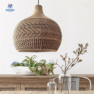 Lustre suspendu en rotin, design moderne, éclairage d'intérieur, <span class=keywords><strong>luminaire</strong></span> décoratif de plafond, idéal pour un hôtel - Product Image 5