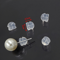 100 pièces/sac 2026 Meilleures ventes Bouchons d'oreille pour boucles d'oreilles, transparents antidérapants DIY, type hamburger
