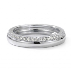 Luxury 2 in 1 Lab Grown Diamond Eternity <b>Ring</b> 14K 18K White Yellow Rose Gold Double Layer Pave <b>Plain</b> Band Detachable Jewelry - Product Image 1