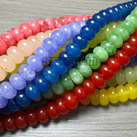Manik-manik Batu Alam Bentuk Abacus Warna-warni Grosir 5x8mm Multi Warna Chalcedony Halus Bentuk Rondelle untuk Pembuatan Perhiasan