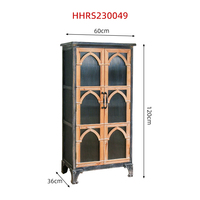 Meuble de rangement vintage en bois noir, style campagnard, facile à assembler, pour salon, entrée, hôtel, appartement, meuble d'appoint
