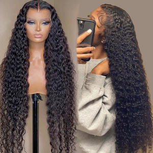 ブラジル産13x6 HDスイス人毛透明レースフロントウィッグ、ディープウェーブHDレースフロントウィッグ（黒人女性向け） - Product Image 1