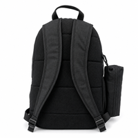 Sac à dos de navettage 20L en tissu Oxford noir avec logo personnalisé, sac à dos léger et souple pour l'école et les voyages quotidiens, personnalisable OEM