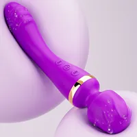 Leistungsstarker AV-Zauberstab-Dildo mit 2 Motoren, Vibrator für Frauen, G-Punkt, Vagina, Klitoris-Stimulator, Sexspielzeug für Erwachsene für Frauen