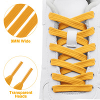 Lacets plats en polyester doux, durables, de 9 mm de large, à double couche, tricotés creux, pour baskets décontractées, de marche et de course