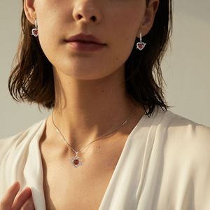 925 perak Sterling kalung liontin hati panah Cupid zirkonia merah untuk hadiah Hari Valentine atau Hari Jadi - Product Image 2