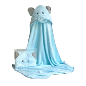 Bamboo Bath Towels Top Quality 500GSM Organic Bamboo Hooded Bath Towel Cute Koala Design Bamboo Hooded Towel For Newborn