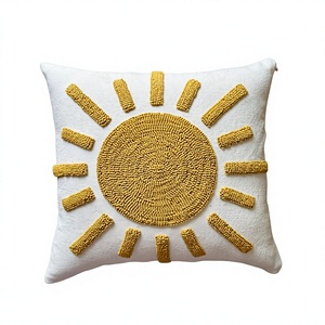 High Quality Tufted Cotton Cushion <b>Cover</b> Embroidered Woven Techniques for Home Living Room <b>Sofa</b> Bed Waist Pillow Hotels By ITHL - Product Image 1