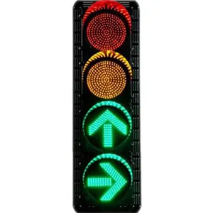 Luz de tráfico led de 4 vías, flecha roja, verde, verde, 300mm, 12 pulgadas