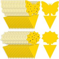 Vliegenvallen voor fruitvliegen en schimmels, blauw/geel, kleverige spray, milieuvriendelijk, wegwerpbaar, bloeivorm, voor binnen/buiten gebruik, beschermt planten
