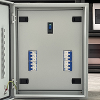 Gabinete de control eléctrico de acero inoxidable plateado, ensamblaje completo, montaje en pared, para interiores y exteriores