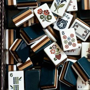 Tuiles de Mahjong en Acrylique de Luxe Eleshine, Style Américain Moderne - Écologiques, Imprimé Floral Blanc Ours, Durables, Jeu de Divertissement Portable - Product Image 5
