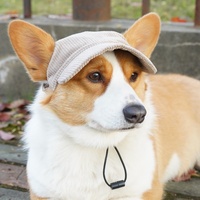 Casquette de baseball en velours côtelé pour chien avec trous pour les oreilles, casquette de soleil pour animaux de compagnie, vêtements d'extérieur, motif de Noël, visière écologique pour chiot, logo personnalisé