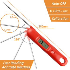 Termometro Digitale per Carne a Lettura Istantanea con Funzione di Calibrazione e Sonda Pieghevole per Cucina e <span class=keywords><strong>Barbecue</strong></span> - Product Image 3