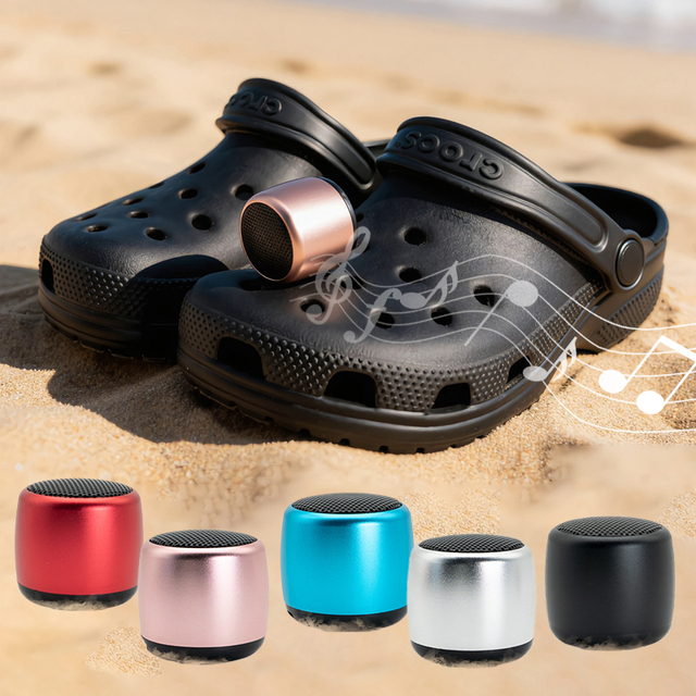 Trendy Mini Wireless Music Bluetooth Speaker Charms With Buckle for Clog Shoe Decoration Charms for Picnics Walks Beach Days