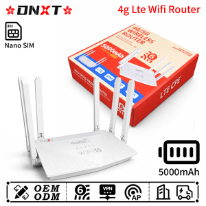 เราเตอร์ซิมการ์ด DNXT 4G ความเร็ว 300Mbps Cat4 4G LTE พร้อมพอร์ต 1WAN/3LAN รองรับ VPN  เราเตอร์ Wifi6 แบตเตอรี่ 5000mAh โหมด AP ฮอตสปอต Wifi สำหรับใช้งานในสำนักงาน - Product Image 1
