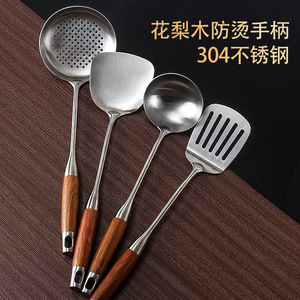 ชุดไม้พายสแตนเลส 4 ชิ้น ด้ามไม้โรสวูด อุปกรณ์ครัว เครื่องมือทำอาหาร - Product Image 2