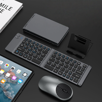 Ensemble cadeau d'entreprise promotionnel, clavier Bluetooth rechargeable en plastique de luxe, pliable, cadeau de fin d'année, logo personnalisé, événement d'ouverture