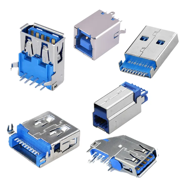 Usb3.0 3.0 Usb Port Jack Replacement 9pin 9p SMD BF Female Socket A-Type Right Angle/Panel Mount 9-Pin SMT/Dip Usb 3.0 Connector