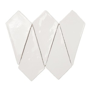 Azulejo Vitri Blanco Kite de 11 x 22.5 cm, 10 mm de Grosor, Acabado Glaseado con Bordes Irregulares - Product Image 1