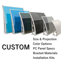 Auvent en polycarbonate transparent, plaque PC transparente, fabrication OEM ODM