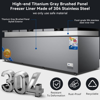 Freezer Horizontal Grosir untuk Medis, Kapasitas 700L, Bahan Stainless Steel 304, Freezer Komersial, Hemat Energi
