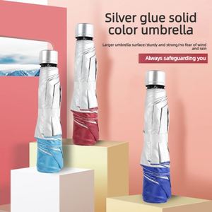 Paraguas Plegable Manual de 7 Varillas con Recubrimiento Plateado, Económico, con Logotipo Personalizado, Protección UV contra Sol y Lluvia, para Promoción, Venta al Por Mayor, Fábrica AD - Product Image 2