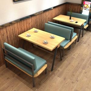 फास्ट डाइनिंग टेबल चेयर बूथ सोफा वेस्ट रेस्तरां कॉफी शॉप हॉन्ग कॉन्ग चाय रेस्तरां टेबल क्लब - Product Image 5