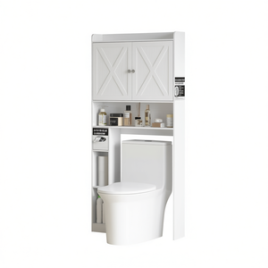 Meuble de salle de bain et étagères, 24 pouces de largeur, 3 niveaux, autoportant, rangement gain de place pour l'espace des toilettes - Product Image 1