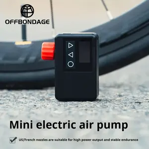 Pompe à <span class=keywords><strong>air</strong></span> électrique portable de poche OFFFBONDAGE 120 PSI, mini compresseur rechargeable rapide pour gonflage de pneus de vélo, numérique - Product Image 2