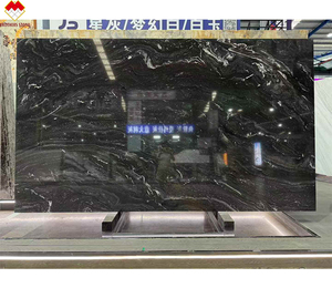 Qualité d'exportation Dalle de granit noir de rivière de 2cm d'épaisseur Belvédère noir de <span class=keywords><strong>Brasilia</strong></span> Granit noir de Chine avec des veines blanches Grande dalle - Product Image 3