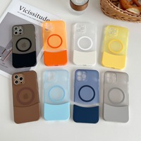 Coque anti-chute magnétique pour iPhone 17 Pro Max Coque de téléphone mate colorée patchwork avec sensation de peau Style Mate pour Apple 16 Series