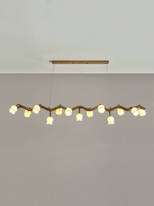 Lustre en résine d'art à hauteur réglable et branche de fer-Suspension Wabi-Sabi Designer pour salon de thé/<span class=keywords><strong>bistro</strong></span>/longue salle à manger - Product Image 3