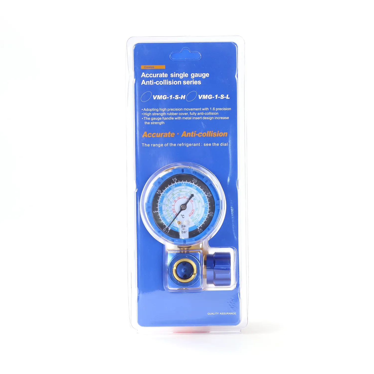 Refrigeration charging and testing unit ac brass refrigerant r410a/r32 single manifold pressure gauge