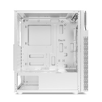 Boîtier d'ordinateur E-ATX double canal transfrontalier avec éclairage coloré pour jeux e-sport et panneau latéral en verre trempé transparent