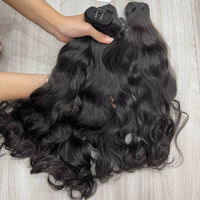 Rambut Asli India Mentah Tanpa Proses, Lembut dan Halus, Remy Single Donor Temple, Rambut Manusia Virgin India Mentah dalam Bentuk Weft