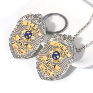 Nuevo estilo Juego Residents Evils Raccoon City Departamento de policía Insignia Metal ESTRELLAS Llavero - Product Image 3
