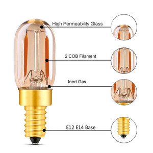 Luci LED a Filamento COB <span class=keywords><strong>E14</strong></span> 110V/220V con <span class=keywords><strong>Paralume</strong></span> in Vetro 2W DC/AC12-24V 2200K per Uso Residenziale - Product Image 2