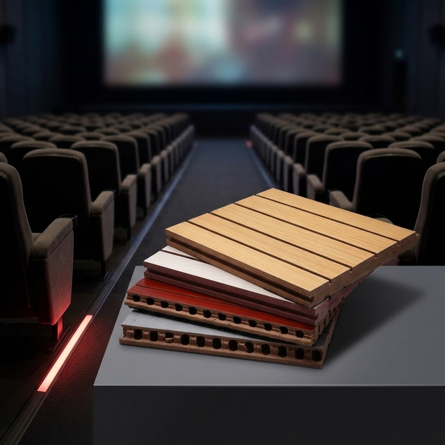 IMAX Cinema Home Theatre Auditorium Leisure Design  Sound Absorption Grooved  Wooden Acoustic Panel