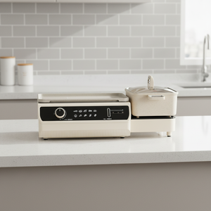 Grill électrique 2 en 1, plaque amovible, revêtement antiadhésif, sans fumée, utilisation commerciale, hôtel, grill électrique à fondue - Product Image 1