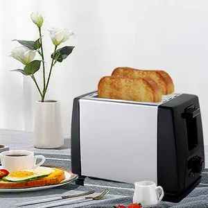 Black And White 6-Speed, Selection Convenient Control Panel Extra Wide Bread Trough Toaster/