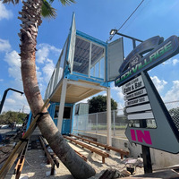 Unidad Prefabricada de Acero Personalizada de Fábrica, Estructura de Dos Pisos para Tienda, Centro Comercial, Bar, Casa Contenedor para Cafetería, Bar de Vinos, Quiosco de Aperitivos
