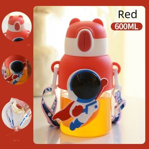 Hot Selling Adorable Kids' Spaceman Travel Mug Cute Plastic Water <b>Cup</b> with Straw and Shoulder Strap for <b>Cold</b> Drinks - Product Image 5