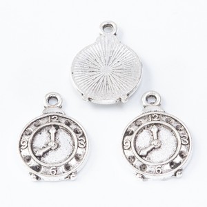 Colgante de Reloj <span class=keywords><strong>Despertador</strong></span> Redondo de Aleación de Zinc con Esfera Numerada, Bronce Antiguo, <span class=keywords><strong>para</strong></span> Decoración de Fiesta del Té de Alicia, Manualidades - Product Image 3