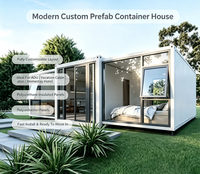 Casa Contenedor Modular Expandible de Acero Prefabricado de 20 y 40 pies, Casa Móvil, Villa Moderna y Uso Hotelero con Panel Sándwich