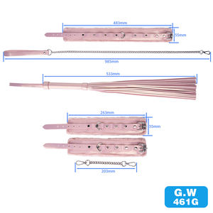 3 uds BDSM productos sexuales de cuero juguetes eróticos adultos sexo Bondage Set esposas <span class=keywords><strong>Collar</strong></span> y cadena látigo cuerda juguetes sexuales para parejas - Product Image 6