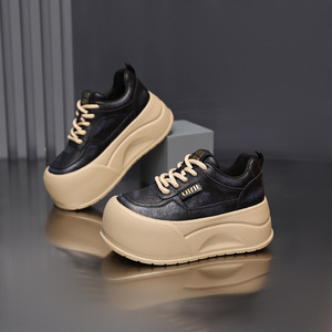 <span class=keywords><strong>Scarpe</strong></span> Autunnali da Donna Leggere Casual Bianche con <span class=keywords><strong>Suola</strong></span> Antiscivolo in <span class=keywords><strong>Gomma</strong></span>, <span class=keywords><strong>Suola</strong></span> Spessa, Piattaforma con Lacci per Aumentare l'Altezza - Product Image 5