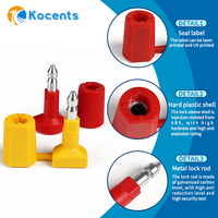 Sceau compact à corps court BTS-012 en ABS et acier galvanisé avec pointe conique étagée, inviolable, pour conteneurs, remorques de marchandises et rails de camions