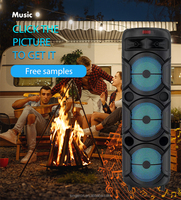 Altavoz Inalámbrico para Exteriores DR-8839 de Alta Calidad con Tres Altavoces de 8 Pulgadas, Luces RGB para Fiestas, Altavoz Bluetooth HIFI
